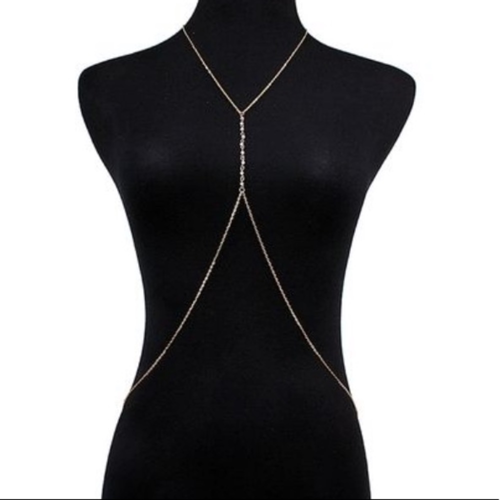 Gold Body Necklace Belly Chain - Picture 1 of 5